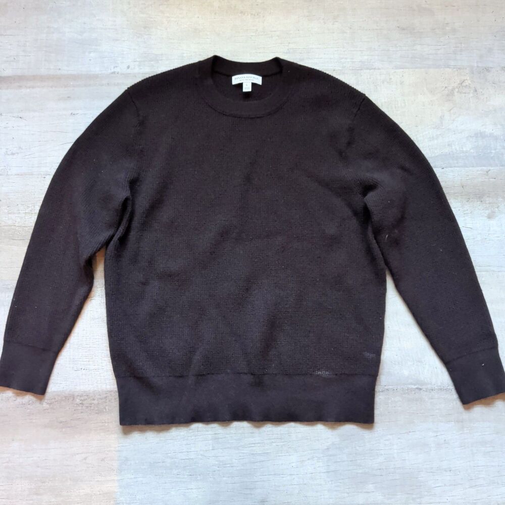 Banana Republic Extra Fine Merino Wool Crewneck Sweater Brown Men's Size Large
